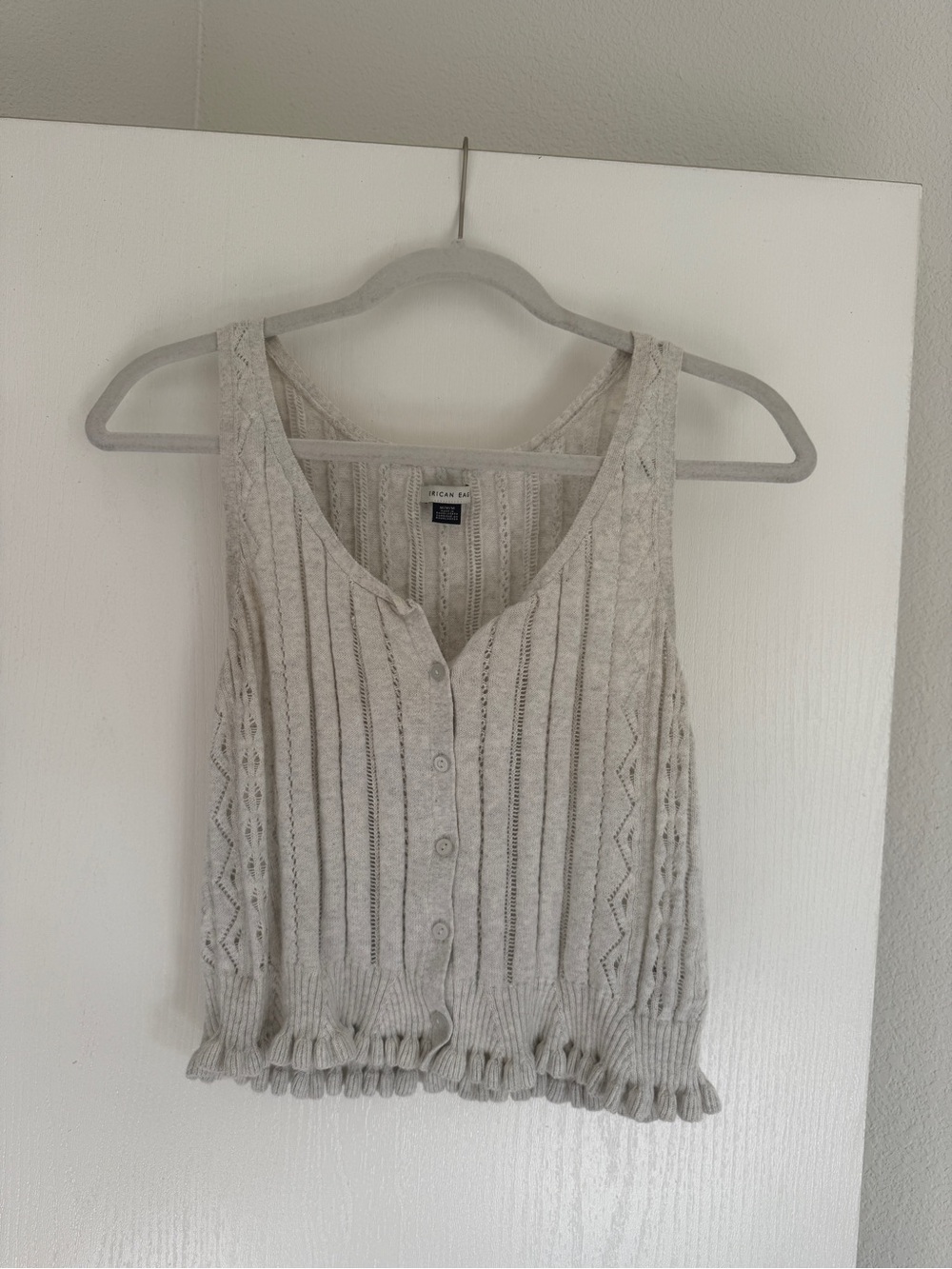 aerie Cream Knit Button-Front Camisole